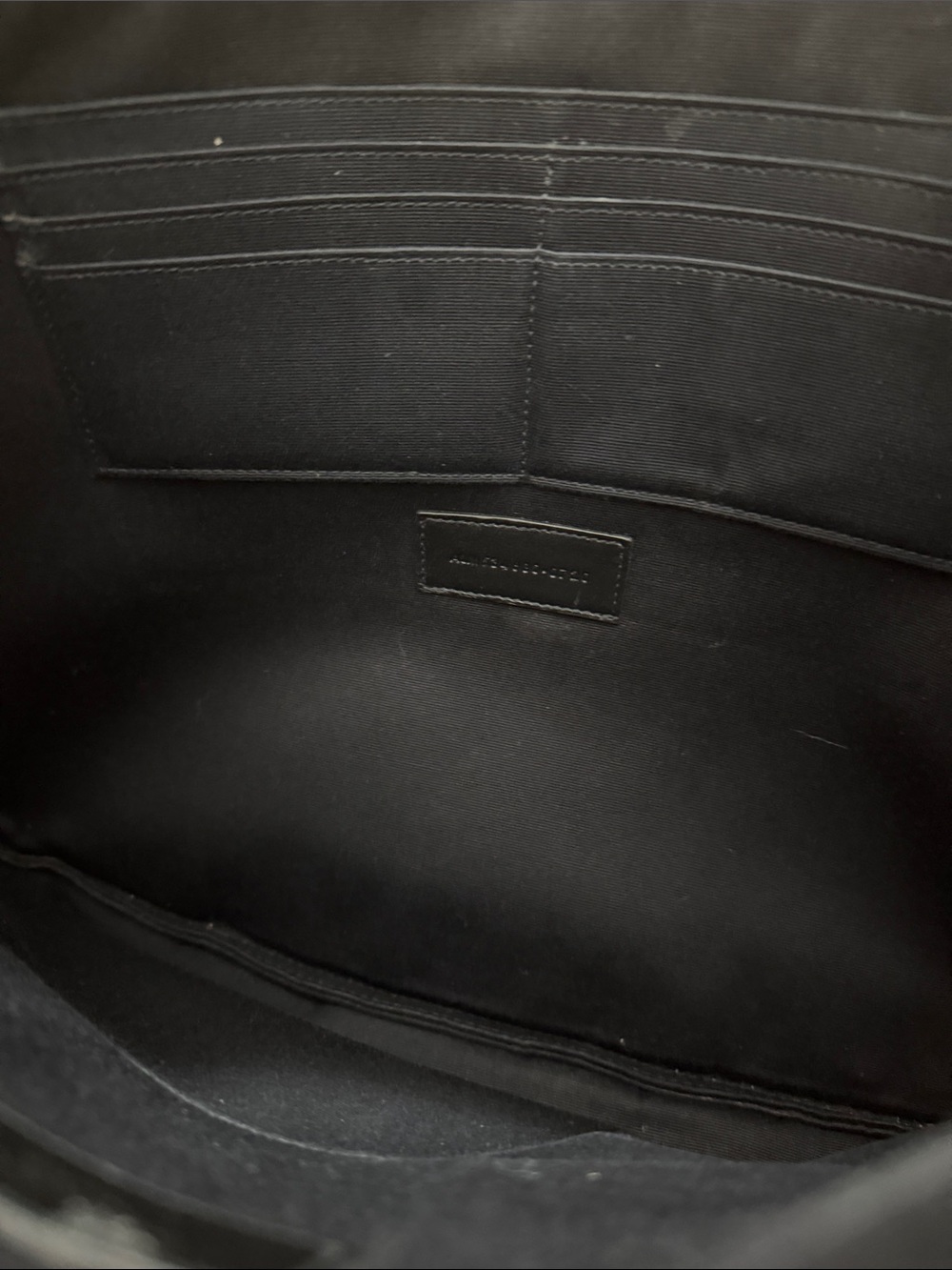 Saint Laurent Black Croc-Embossed Leather Zip Pouch Clutch - Picture 7 of 9